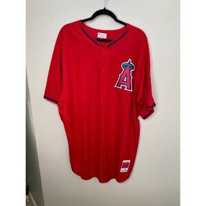 Majestic Los Angeles Angels Shamrock Batting Practice Jersey 52 Red Polyester